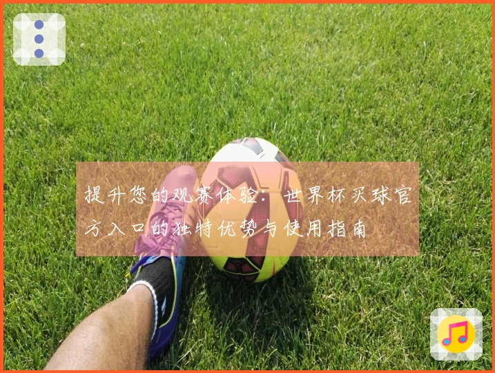 提升您的观赛体验：世界杯买球官方入口的独特优势与使用指南